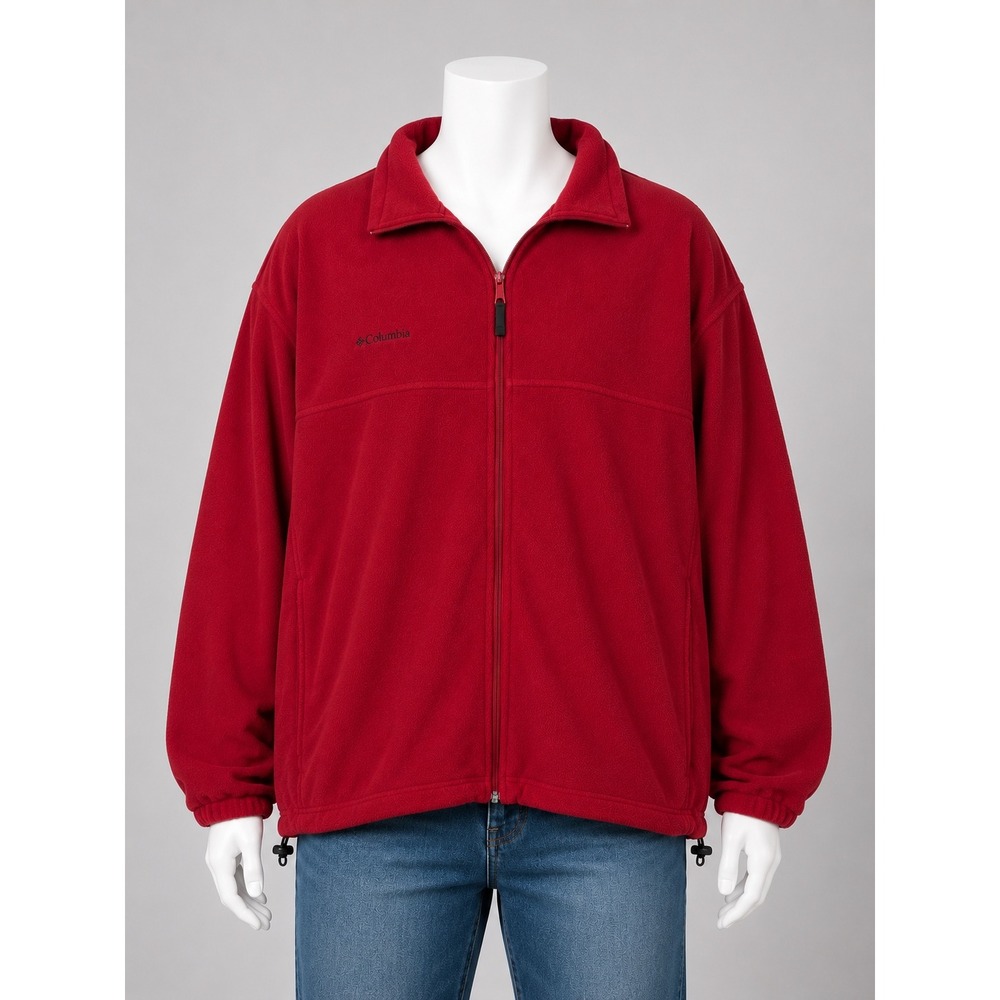 Columbia Mens 3XL Red Fleece Full Zip Jacket Steens Mountain Big & Tall
